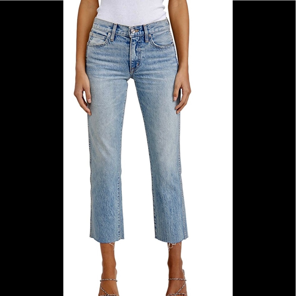 SLVRLAKE Light Wash Cropped Straight Jeans